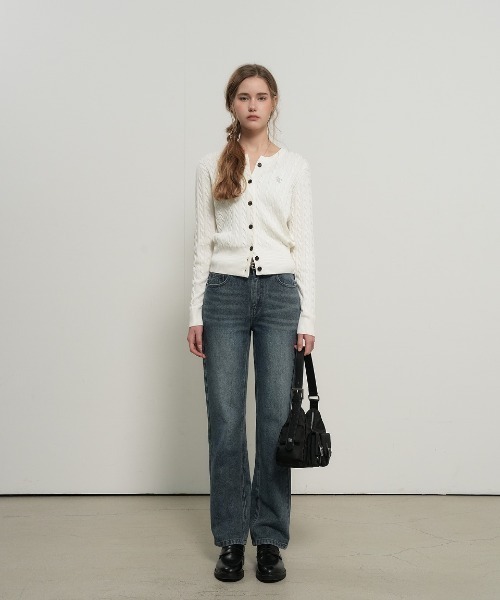 【GENERAL IDEA】ウールブレンドケーブル編みカーディガン / WOMAN SIGNATURE SUPER FINE WOOL CABLE CARDIGAN(カーディガン/ボレロ)|GENERAL IDEA(ジェネラルアイデア)