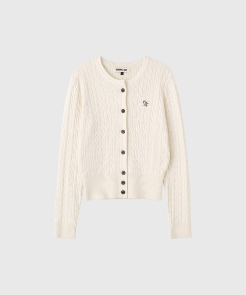 【GENERAL IDEA】ウールブレンドケーブル編みカーディガン / WOMAN SIGNATURE SUPER FINE WOOL CABLE CARDIGAN(カーディガン/ボレロ)|GENERAL IDEA(ジェネラルアイデア)