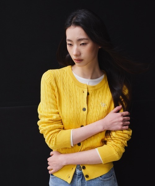 【GENERAL IDEA】ウールブレンドケーブル編みカーディガン / WOMAN SIGNATURE SUPER FINE WOOL CABLE CARDIGAN(カーディガン/ボレロ)|GENERAL IDEA(ジェネラルアイデア)