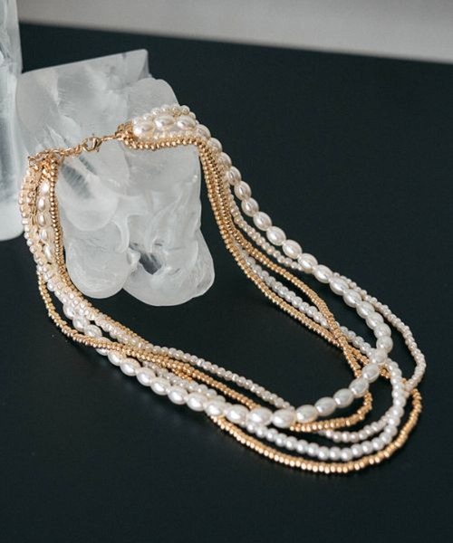 LEPSIM（レプシィム）の「ボリュームショートネックレス　603708（ネックレス・レディース・シルバー/ゴールド・ONE SIZE）」の2枚目の写真