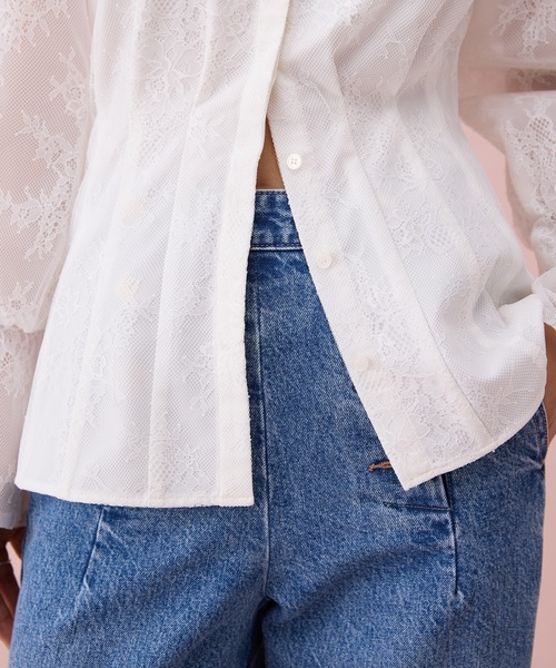 EIMY ISTOIRE(エイミーイストワール)の「レースオフショルトップス(シャツ/ブラウス・レディース・ブラック/ホワイト・F)」の10枚目の写真