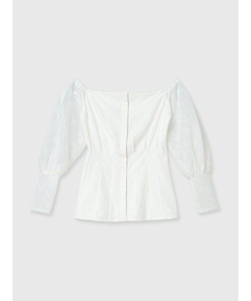 EIMY ISTOIRE(エイミーイストワール)の「レースオフショルトップス(シャツ/ブラウス・レディース・ブラック/ホワイト・F)」の14枚目の写真