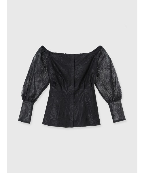 EIMY ISTOIRE(エイミーイストワール)の「レースオフショルトップス(シャツ/ブラウス・レディース・ブラック/ホワイト・F)」の13枚目の写真