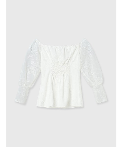 EIMY ISTOIRE(エイミーイストワール)の「レースオフショルトップス(シャツ/ブラウス・レディース・ブラック/ホワイト・F)」の15枚目の写真