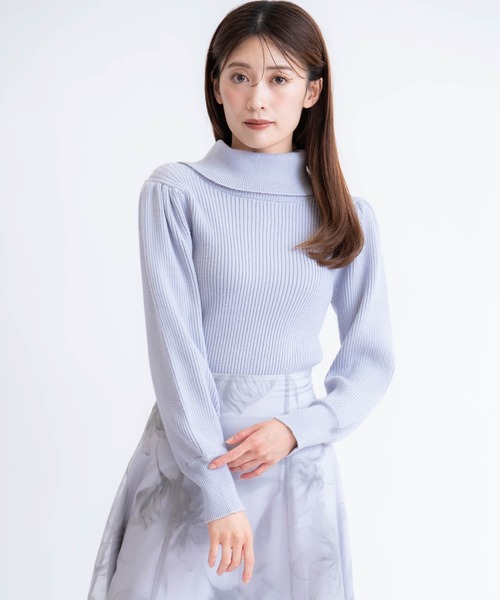 NOELA（ノエラ）の「タートルネックリブニット（ニット/セーター・レディース・ブラック/サックスブルー/レッド/ベージュ・フリー）」の3枚目の写真