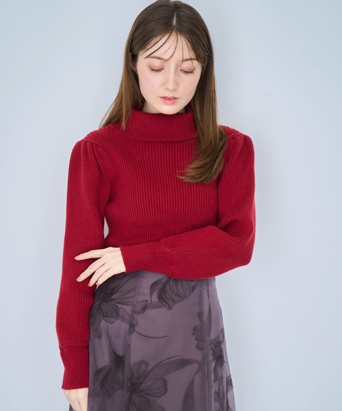 NOELA（ノエラ）の「タートルネックリブニット（ニット/セーター・レディース・ブラック/サックスブルー/レッド/ベージュ・フリー）」の20枚目の写真