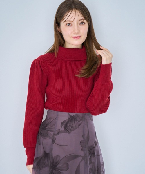 NOELA（ノエラ）の「タートルネックリブニット（ニット/セーター・レディース・ブラック/サックスブルー/レッド/ベージュ・フリー）」の21枚目の写真