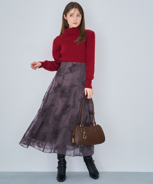 NOELA（ノエラ）の「タートルネックリブニット（ニット/セーター・レディース・ブラック/サックスブルー/レッド/ベージュ・フリー）」の13枚目の写真