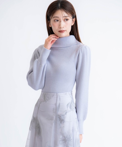 NOELA（ノエラ）の「タートルネックリブニット（ニット/セーター・レディース・ブラック/サックスブルー/レッド/ベージュ・フリー）」の14枚目の写真