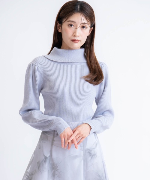 NOELA（ノエラ）の「タートルネックリブニット（ニット/セーター・レディース・ブラック/サックスブルー/レッド/ベージュ・フリー）」の16枚目の写真