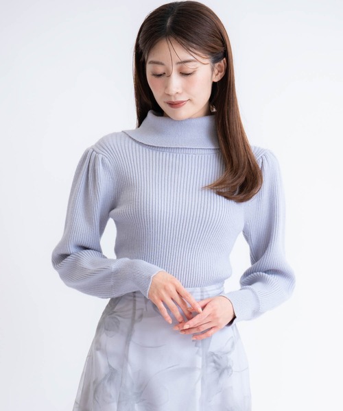 NOELA（ノエラ）の「タートルネックリブニット（ニット/セーター・レディース・ブラック/サックスブルー/レッド/ベージュ・フリー）」の17枚目の写真