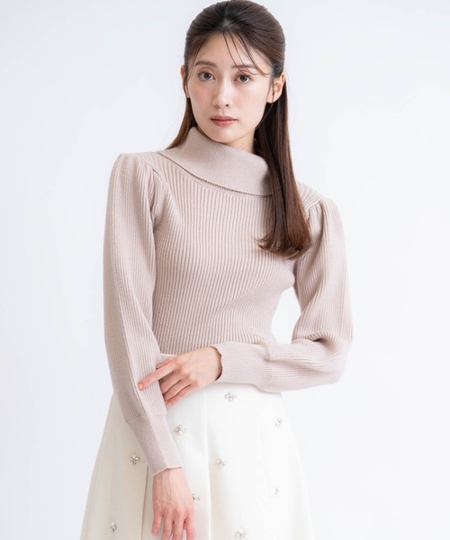 NOELA（ノエラ）の「タートルネックリブニット（ニット/セーター・レディース・ブラック/サックスブルー/レッド/ベージュ・フリー）」の9枚目の写真