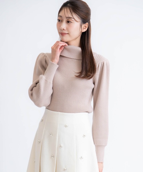 NOELA（ノエラ）の「タートルネックリブニット（ニット/セーター・レディース・ブラック/サックスブルー/レッド/ベージュ・フリー）」の10枚目の写真