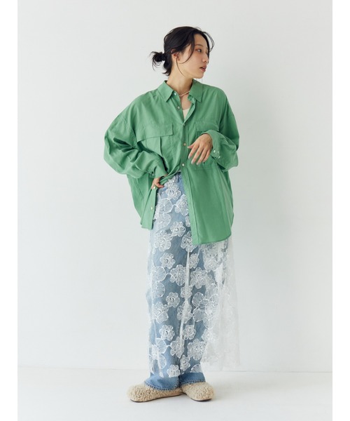 Ungrid（アングリッド）の「レースデザインスリットスカート（スカート・レディース・ブラック/オフホワイト・FREE）」の14枚目の写真