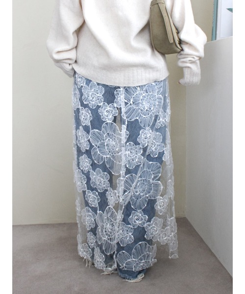 Ungrid（アングリッド）の「レースデザインスリットスカート（スカート・レディース・ブラック/オフホワイト・FREE）」の19枚目の写真