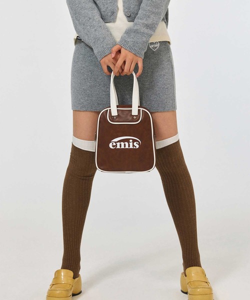 EMIS(イミス)の「SQUARE BOWLING BAG(トートバッグ・レディース・ブラウン/グリーン・FREE)」の15枚目の写真