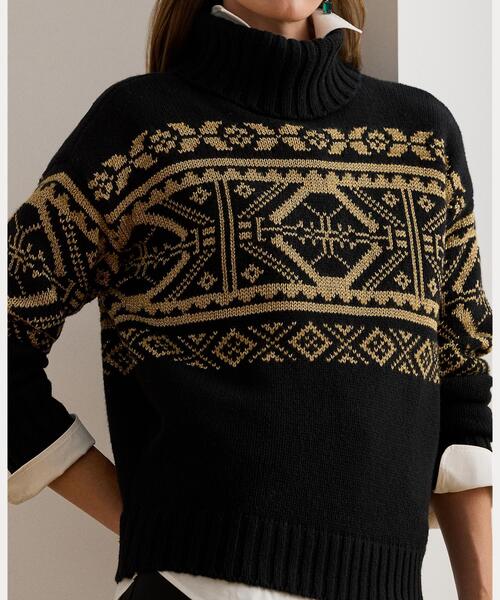 セール】フェア アイル ウールブレンド タートルネック セーター