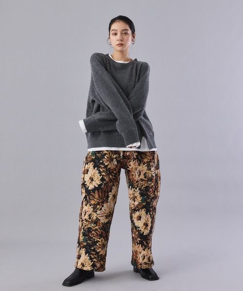Muscat（マスカット）の「フラワージャガードワイドパンツ（その他パンツ・レディース・ブラック×ホワイト/ブラック・F）」の5枚目の写真