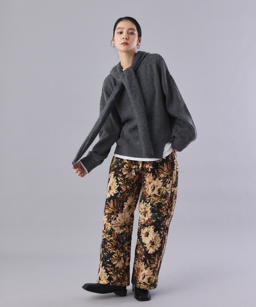 Muscat（マスカット）の「フラワージャガードワイドパンツ（その他パンツ・レディース・ブラック×ホワイト/ブラック・F）」の12枚目の写真
