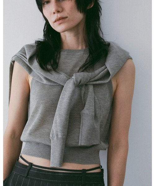 anuke(アンヌーク)の「Highgauge Sheer Tanktop(タンクトップ・レディース・ブラウン/ピンク/グレイッシュベージュ・FREE)」の10枚目の写真