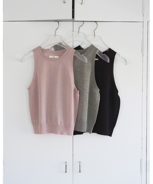 anuke(アンヌーク)の「Highgauge Sheer Tanktop(タンクトップ・レディース・ブラウン/ピンク/グレイッシュベージュ・FREE)」の14枚目の写真