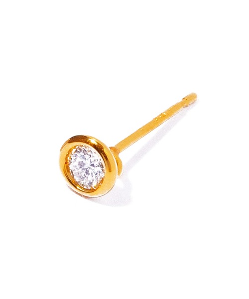 les bon bon】K18 vetra diamond pierce single/べトラ ダイヤモンド