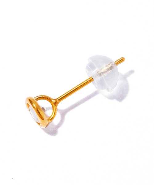 les bon bon】K18 vetra diamond pierce single/べトラ ダイヤモンド