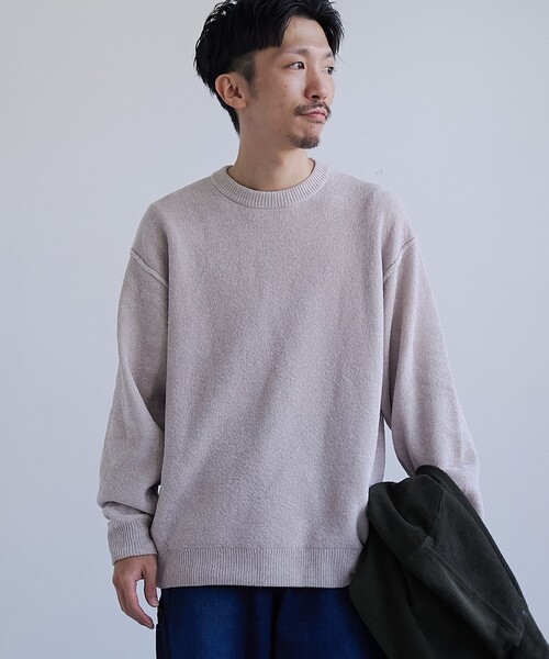 coen（コーエン）の「リバーシブルソフトタッチモールニットプルオーバー（ニット/セーター・メンズ・ダークグレー/イエロー/コバルトブルー/ダークブラウン/ナチュラル/ターコイズブルー・S/M/L/XL）」の3枚目の写真