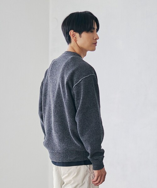 coen（コーエン）の「リバーシブルソフトタッチモールニットプルオーバー（ニット/セーター・メンズ・ダークグレー/イエロー/コバルトブルー/ダークブラウン/ナチュラル/ターコイズブルー・S/M/L/XL）」の8枚目の写真