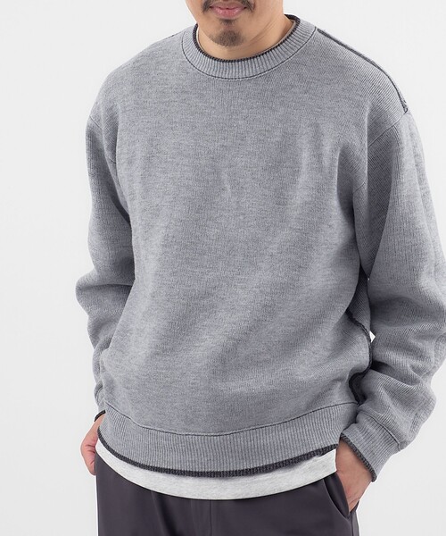 coen（コーエン）の「リバーシブルソフトタッチモールニットプルオーバー（ニット/セーター・メンズ・ダークグレー/イエロー/コバルトブルー/ダークブラウン/ナチュラル/ターコイズブルー・S/M/L/XL）」の9枚目の写真