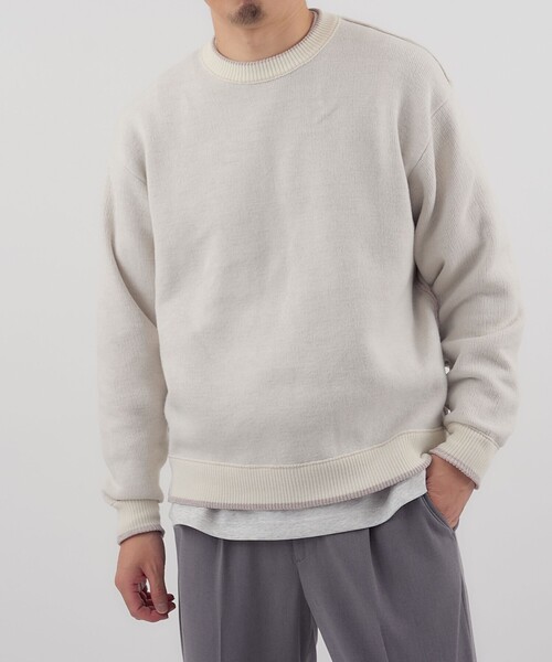 coen（コーエン）の「リバーシブルソフトタッチモールニットプルオーバー（ニット/セーター・メンズ・ダークグレー/イエロー/コバルトブルー/ダークブラウン/ナチュラル/ターコイズブルー・S/M/L/XL）」の14枚目の写真