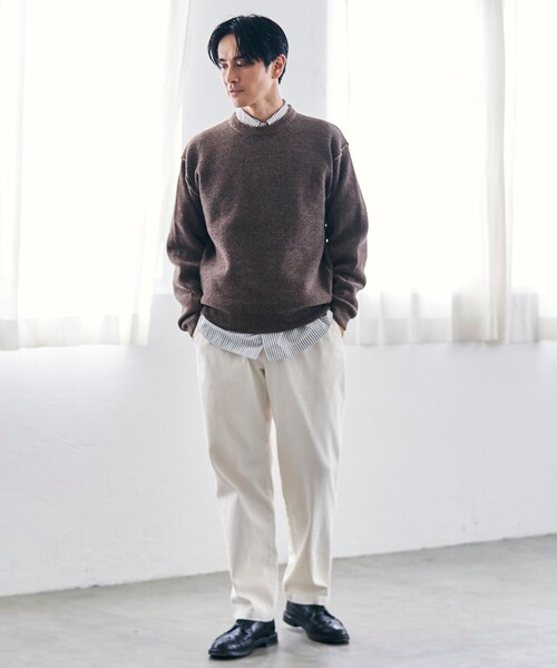 coen（コーエン）の「リバーシブルソフトタッチモールニットプルオーバー（ニット/セーター・メンズ・ダークグレー/イエロー/コバルトブルー/ダークブラウン/ナチュラル/ターコイズブルー・S/M/L/XL）」の19枚目の写真