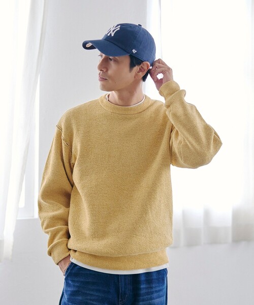 coen（コーエン）の「リバーシブルソフトタッチモールニットプルオーバー（ニット/セーター・メンズ・ダークグレー/イエロー/コバルトブルー/ダークブラウン/ナチュラル/ターコイズブルー・S/M/L/XL）」の21枚目の写真