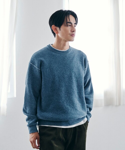 リバーシブルソフトタッチモールニットプルオーバー（ニット/セーター