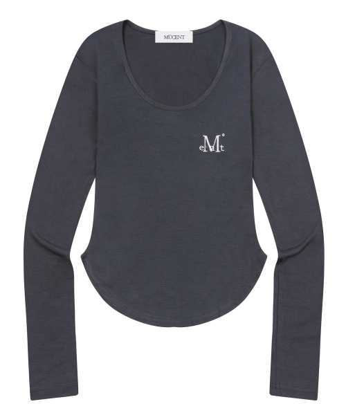 MUCENT（ムセント）の「ミューズカットUネックルーミング長袖Tシャツ（4カラー）（Tシャツ/カットソー・レディース・ホワイト/ブラック/グレー/チャコール・FREE）」の13枚目の写真