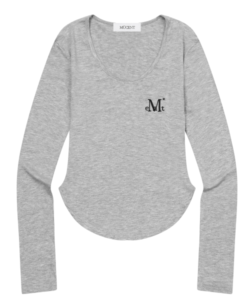 MUCENT（ムセント）の「ミューズカットUネックルーミング長袖Tシャツ（4カラー）（Tシャツ/カットソー・レディース・ホワイト/ブラック/グレー/チャコール・FREE）」の5枚目の写真