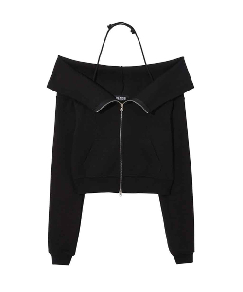 RENSE(レンセ)の「Open Halter Hoodie Zip-Up Black(パーカー・レディース・その他・FREE)」の4枚目の写真