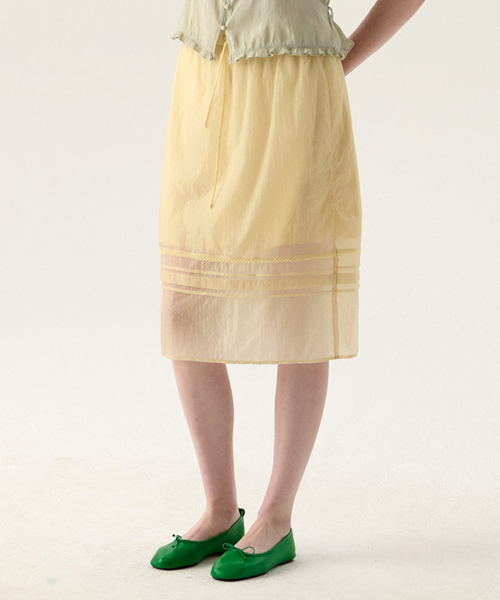TTUDEMENT（トュードメント）の「SHEER LAYERED MIDI SKIRT BUTTER（スカート・レディース・その他・SMALL/MEDIUM/LARGE）」の3枚目の写真
