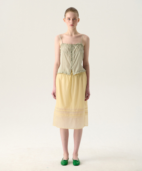 TTUDEMENT（トュードメント）の「SHEER LAYERED MIDI SKIRT BUTTER（スカート・レディース・その他・SMALL/MEDIUM/LARGE）」の2枚目の写真