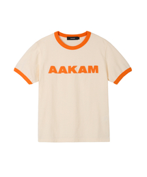 Logo Patch Ringer Top (Ivory-Orange)