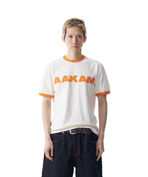 AAKAM（アーカム）の「Logo Patch Ringer Top (Ivory-Orange)（Tシャツ/カットソー・レディース・その他・2/1）」の2枚目の写真