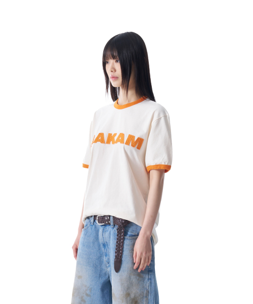 AAKAM（アーカム）の「Logo Patch Ringer Top (Ivory-Orange)（Tシャツ/カットソー・レディース・その他・2/1）」の6枚目の写真