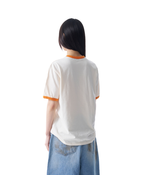AAKAM（アーカム）の「Logo Patch Ringer Top (Ivory-Orange)（Tシャツ/カットソー・レディース・その他・2/1）」の7枚目の写真