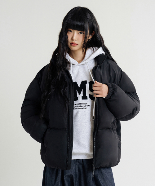 LEMAIN SECOND（リメインセカンド）の「エッセンシャル2WAYオーバーサイズプファーショートダウンジャケット[ブラック]（ダウンジャケット/コート・レディース・その他・SMALL/MEDIUM/LARGE）」の6枚目の写真