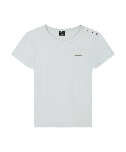 IUGAMAKARAS(イウガマカラス)の「Side Button Fitted Half Top (Sky Blue)(Tシャツ/カットソー・レディース・その他・FREE)」の9枚目の写真