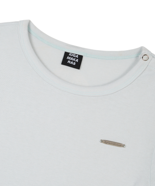IUGAMAKARAS(イウガマカラス)の「Side Button Fitted Half Top (Sky Blue)(Tシャツ/カットソー・レディース・その他・FREE)」の11枚目の写真