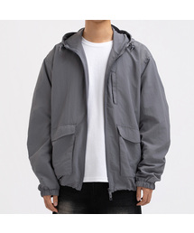 UNDEROFF（アンダーオフ）の「2way フードパーカー ウインドブレーカー ジャケット ジャンパー グレー（ナイロンジャケット）」