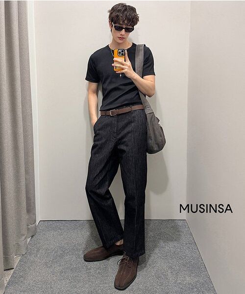 MUSINSA STANDARD（ムシンサスタンダード）の「ストレートデニムスラックス[ローブラック]（デニムパンツ・メンズ・その他・26/27/28/29/30/31/32/33/34/36/38）」の7枚目の写真
