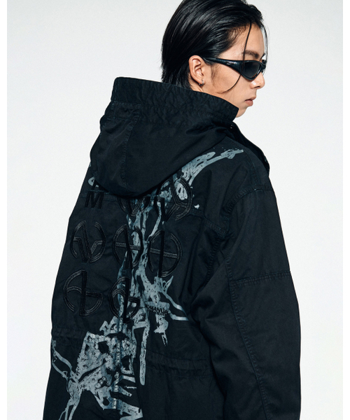 NOMANUAL(NOMANUAL)の「HOODED G.P FIELD JACKET - CHARCOAL(ミリタリージャケット・レディース・その他・MEDIUM/LARGE)」の3枚目の写真