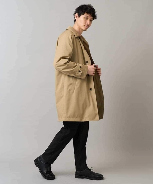 a.v.v(アーヴェヴェ)の「【830FPダウン/軽量/撥水/防風】ライトスカイダウンステンカラーコート(ダウンジャケット/コート・メンズ・ベージュ/ブラック・46/48/50)」の21枚目の写真